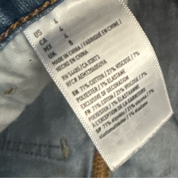 American Eagle Skirt Womens 4 Blue Mini Next Level Stretch X Distressed Preppy - Picture 5 of 7